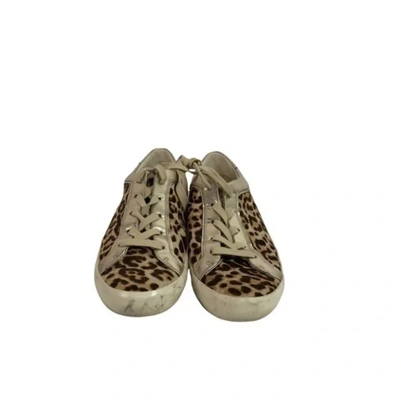 Sam Edelman Leather Leopard Gold Sneakers - Picture 2 of 11
